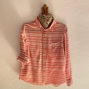 J.Crew Lightweight Relaxed Fit Button Up. Gently Used, Size Medium, Color Coral